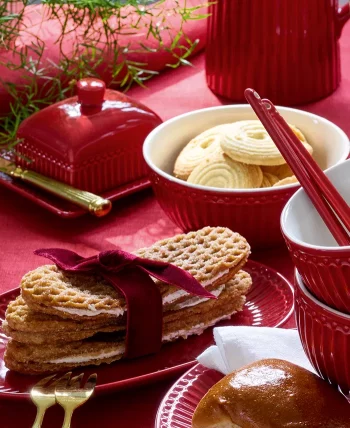 Plätzchenteller Biscuit plate Alice claret red – Bild 2
