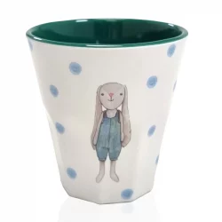 Melamin Becher Hase Hugo grün