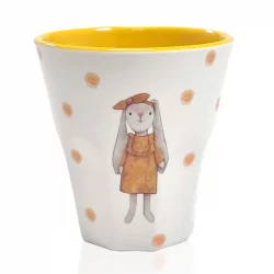 Melamin Becher Hase Hedda gelb