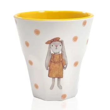 Melamin Becher Hase Hedda gelb