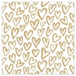 Papierserviette Herzen gold