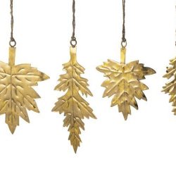 Christbaumdekoration Ort Blätter gold