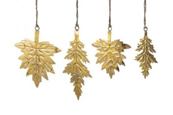 Christbaumdekoration Ort Blätter gold