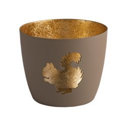 Windlicht Madras Eichhörnchen sandstone/gold