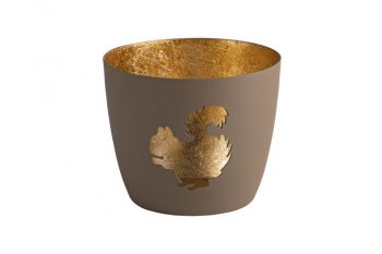 Windlicht Madras Eichhörnchen sandstone/gold