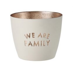 Windlicht Madras We are family weiß gold
