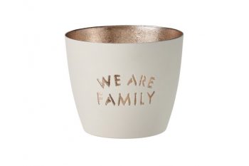 Windlicht Madras We are family weiß gold