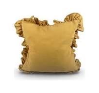 Kissenhülle Cushion Cover Flounce ocra