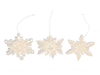 Christbaumschmuck Faltpapier wollweiß
