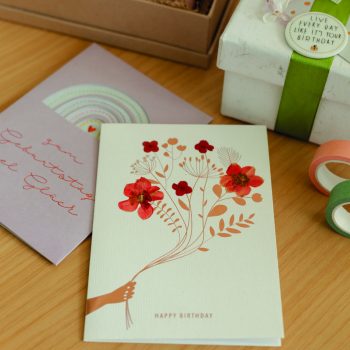 Klappkarte Happy Birthday Glücksblumen – Bild 2