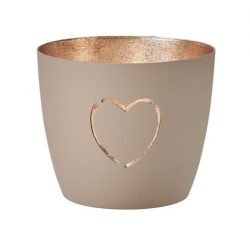 Windlicht Madras Herz sandstone