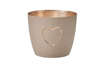 Windlicht Madras Herz sandstone