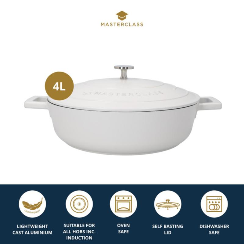 Casserole Seichter Schmortopf 4l cream – Bild 4