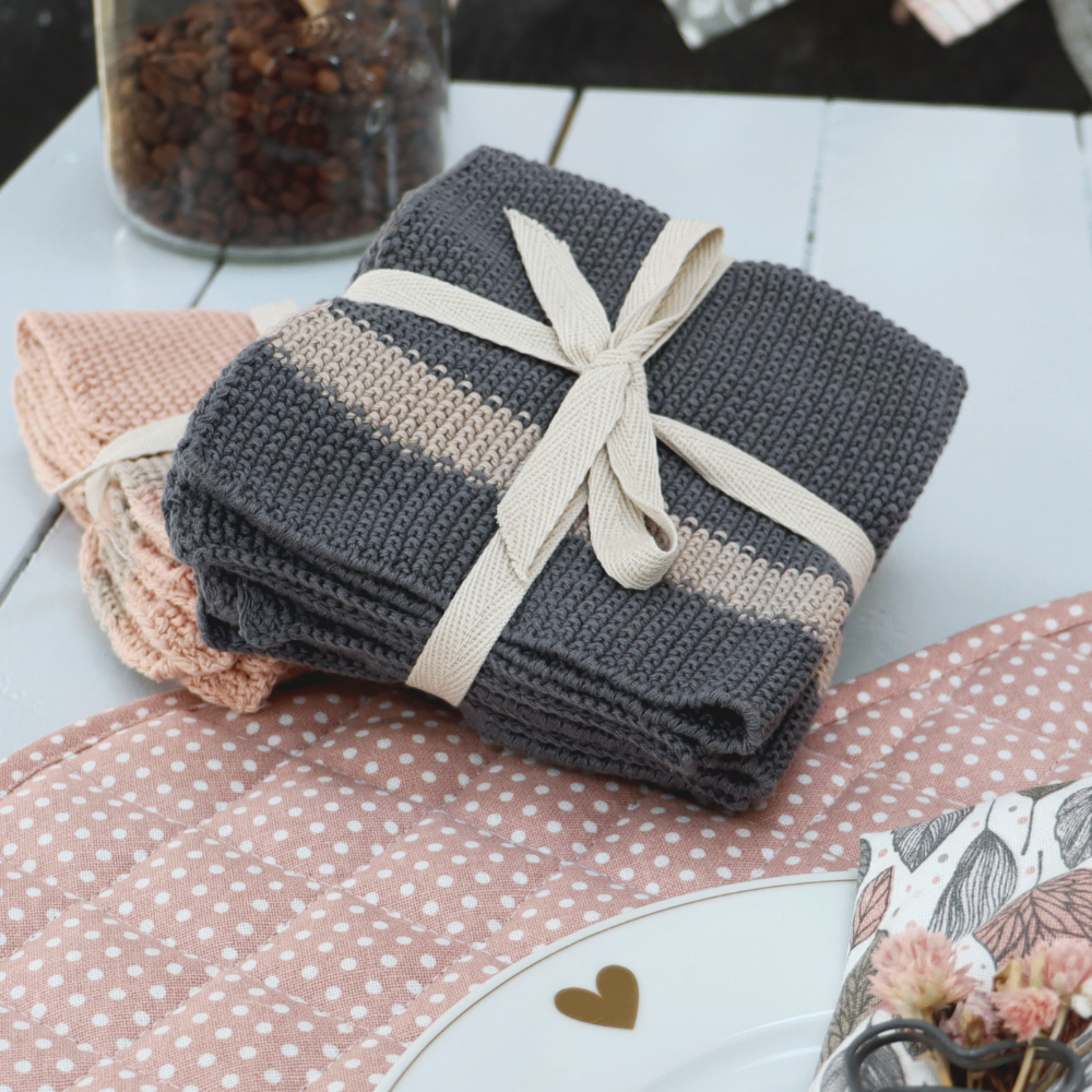 Spüllappen Knitted dish cloth grey Set – Bild 2