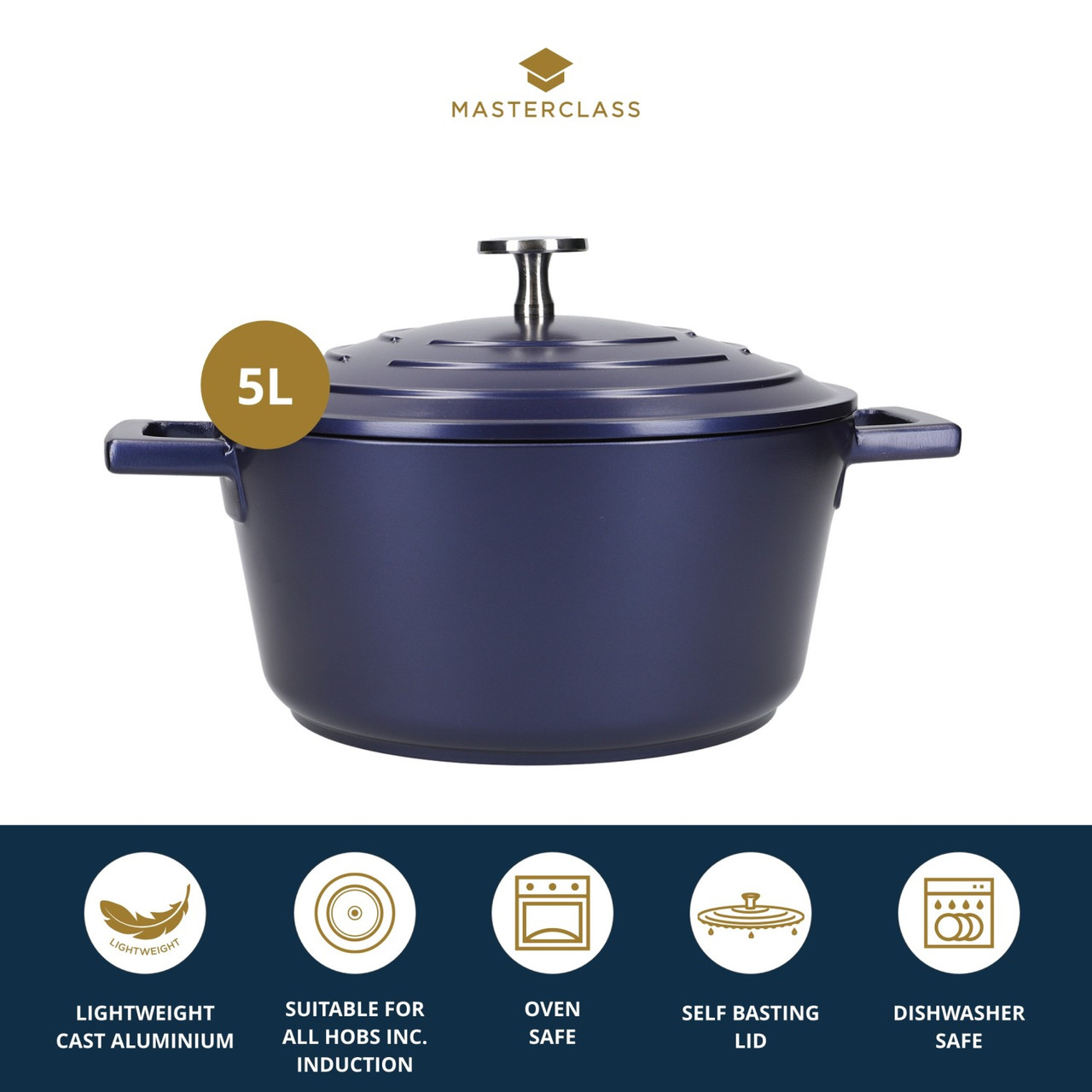 Casserole Schmortopf 5l metallic blue – Bild 3