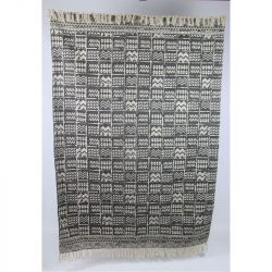 Teppich schwarz creme Baumwolle