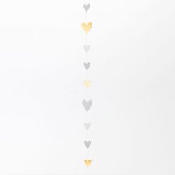 Papierkette Goldherzen L140cm
