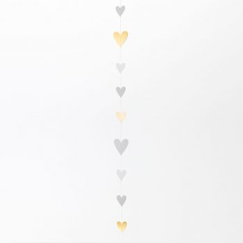 Papierkette Goldherzen L140cm