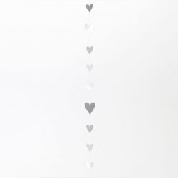 Papierkette Silberherzen L140 cm