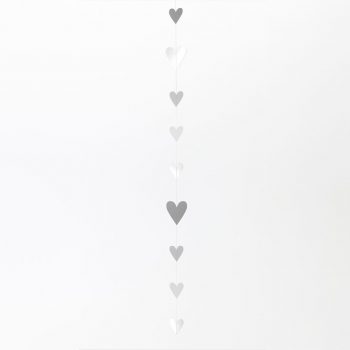 Papierkette Silberherzen L140 cm