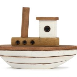 Dekoration Boot aus Holz weiß