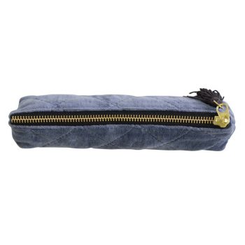 Etui Samt gesteppt jeansblau – Bild 4