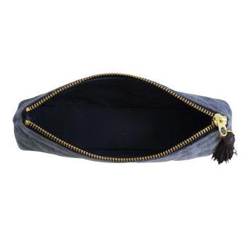 Etui Samt gesteppt jeansblau – Bild 2