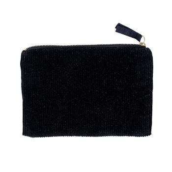 Kosmetiktasche schwarz mit Gesicht Cord – Bild 2