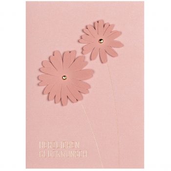 Klappkarte 3D Blumenkarte Herzlichen Glückwunsch