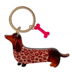 Schlüsselanhänger Dackel braun